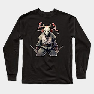 Blades of the Oni: The Demon Samurai's Deadly Dance Long Sleeve T-Shirt